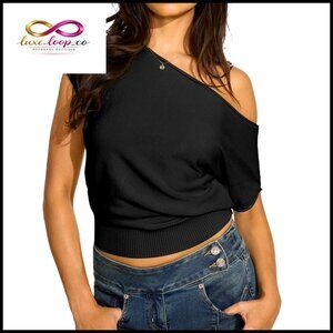 Oversized Off Shoulder Batwing Sleeve Tunic Top Loose Fit Rayon Summer